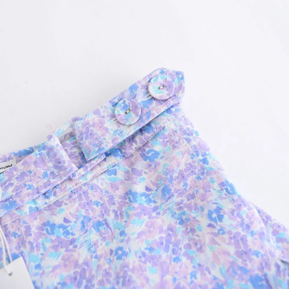 For Love & Lemon Marlo Mini Skirt Purple Floral Skirt M NWT - Picture 10 of 12